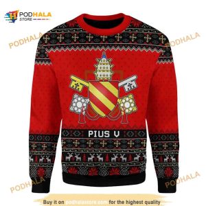 Pope Pius V Christmas 3D Funny Ugly Sweater, Xmas Gifts