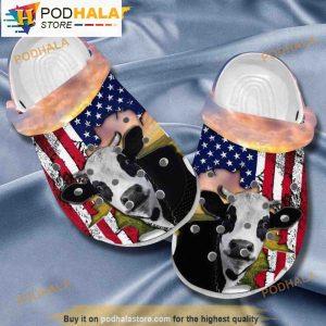 Portrait Of Dairy Cow On The Farm Pattern 3D Funny Crocs