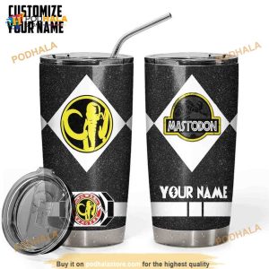 Power Ranger Mastodon Black Custom Name Coffee Tumbler
