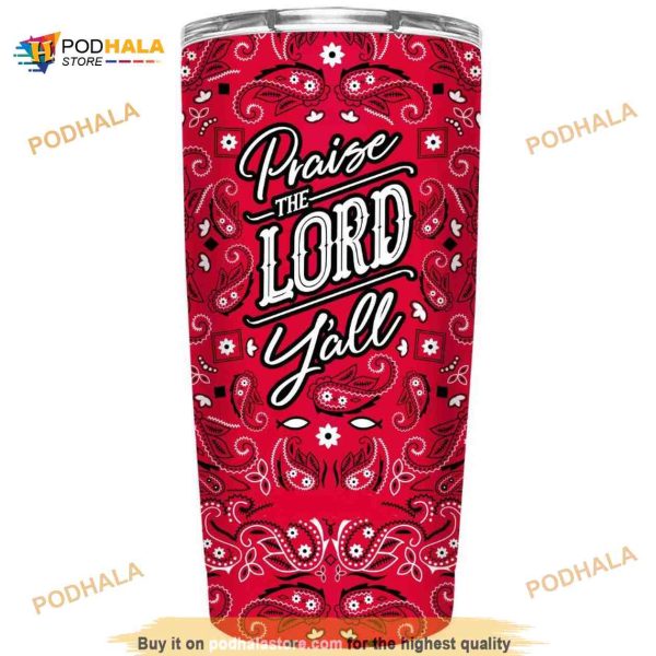 Praise The Lord Bandana Gift Travel Coffee Tumbler