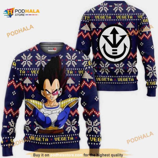 Prince Vegeta Anime Dragon Ball Ugly Xmas Wool Sweater