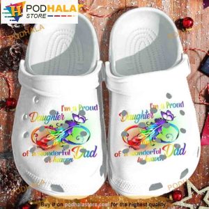 Pround Daughter Of Wonderful Dad Heaven Butterfly 3D Funny Crocs