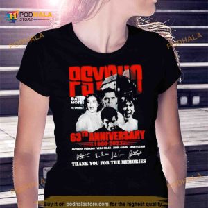 Psycho 63th Anniversary 1960 2023 Thank You For The Memories T Shirt 2