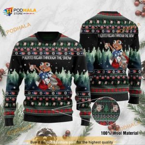 Puerto Rican Through The Snow 3D Funny Ugly Sweater