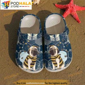 Pug Love Bee Dog 3D Funny Crocs