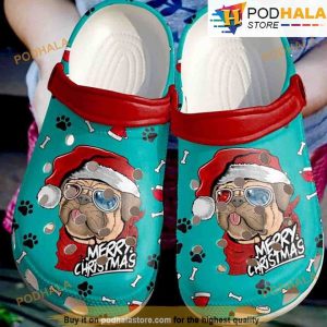 Pug Merry Christmas 3D Funny Crocs