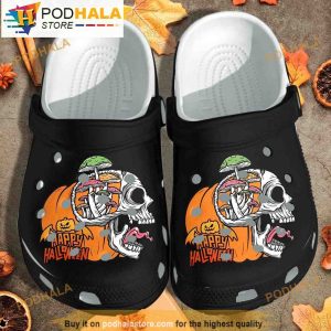 Pumpkin Skull Weed Cannabis Marijuana Leaf 420 3D Funny Crocs Clog Shoes