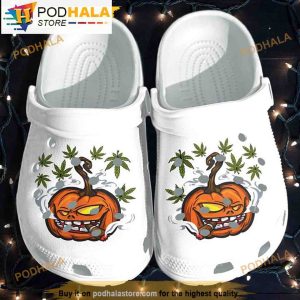 Pumpkin Smoking Weed 3D Funny Crocs