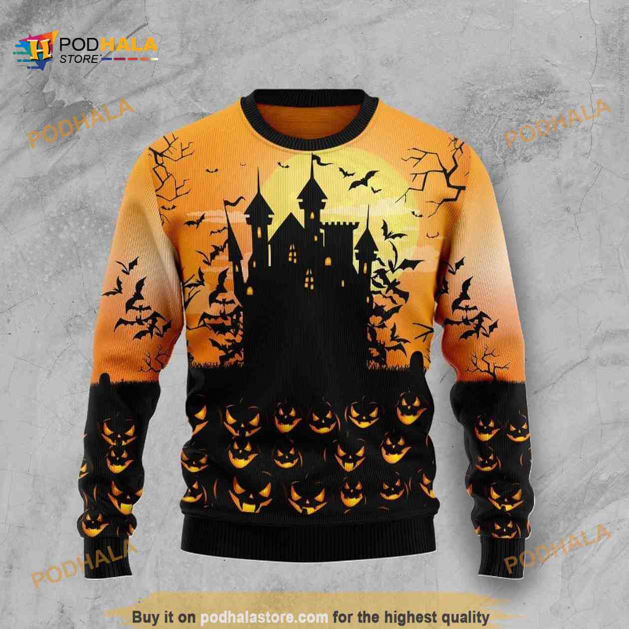 Pumpkin Town Halloween 3D Funny Ugly Sweater Pumpkin Town Halloween 3D Funny Ugly Sweater