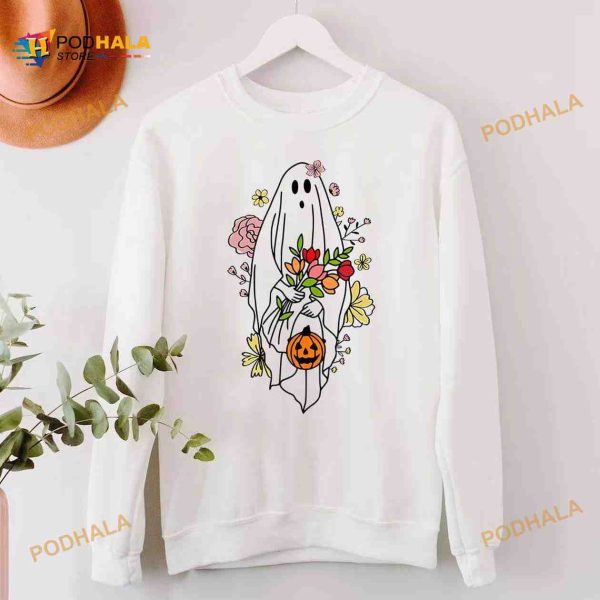 Pumpkin White Ghost Halloween Costume Shirt, Halloween Gifts Ideas