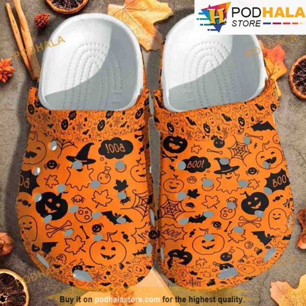 Pumpkins Spider Witch Magic Pattern 3D Funny Crocs Halloween