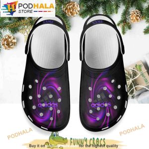 Purple Adidas 3D Funny Crocs Shoes