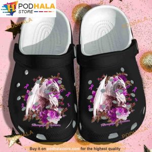 Purple Flower Ribbon Dragon 3D Funny Crocs