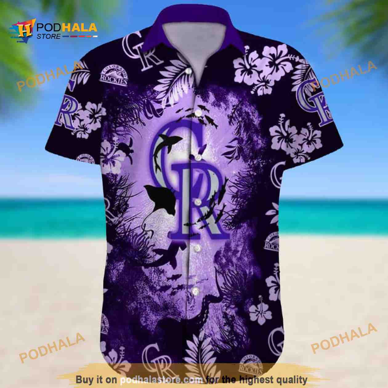 MLB Logo Colorado Rockies Aloha Summer Hawaiian Shirt For Men And
