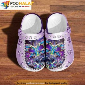 Purple Printeds Butterfly 3D Funny Crocs