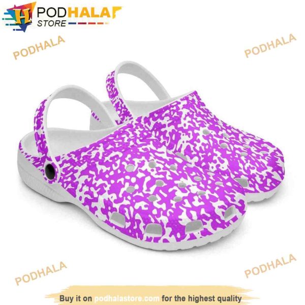 Purple Speckled 3D Funny Crocs Clog Shoes
