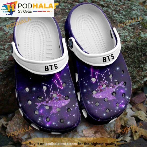 Purple Whale Bts Gifts 3D Funny Crocs