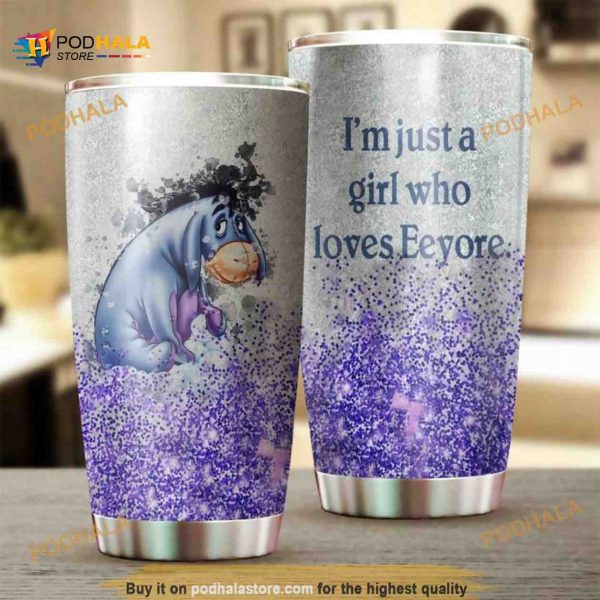Purple Winnie The Pooh Eeyore Bling Bling Coffee Tumbler