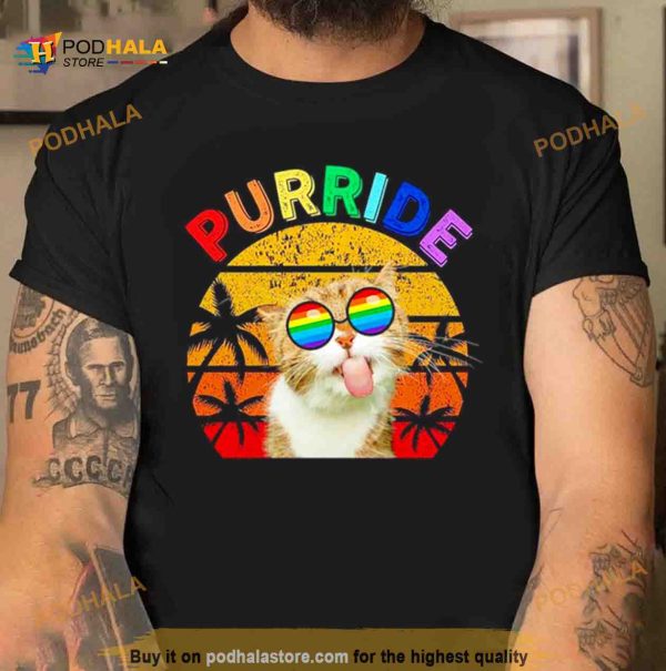 Purride Cat With Pride Sunglasses Shirt