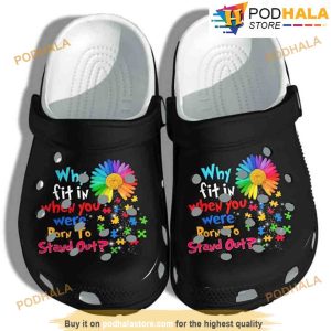 Puzzle Flower Born To Stand Out 3D Funny Crocs
