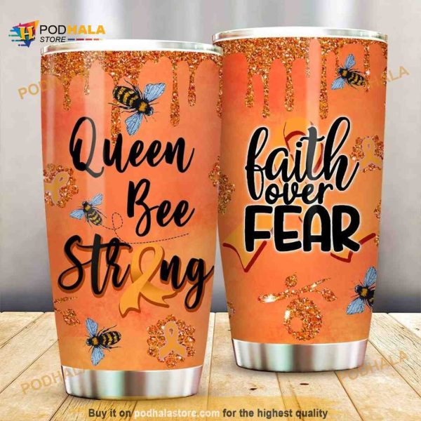 Queen Bee Strong Leukemia Awareness Stainless Steel Cup Coffee Tumbler