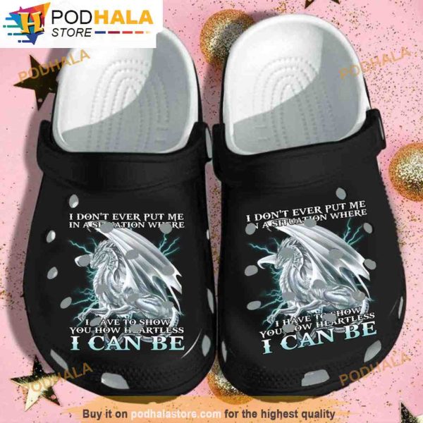 Quotes Black Dragon 3D Funny Crocs
