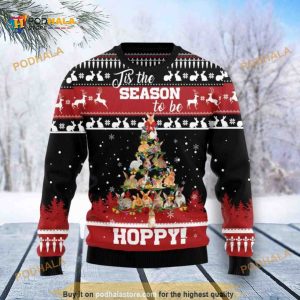 Rabbit Christmas Tree 3D Funny Ugly Sweater