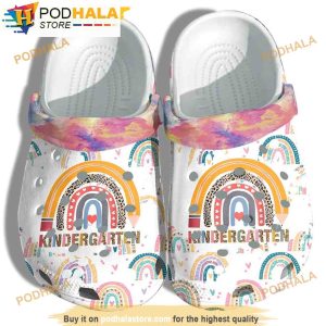 Rainbow Kinder Garten Back To School 3D Funny Crocs Clog Shoes