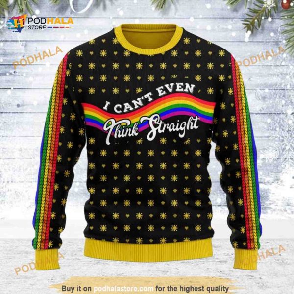 Rainbow LGBT Flag All Over Printed Funny Ugly Christmas Sweater