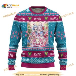 Re Zero Anime 3D Funny Ugly Christmas Sweater, Xmas Gifts