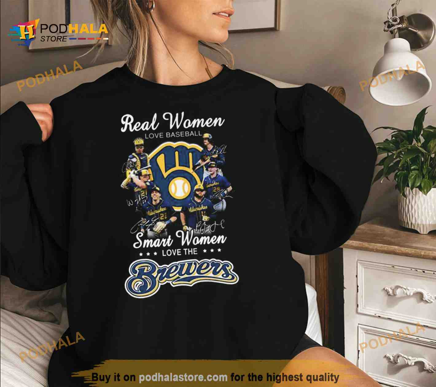 Official Real Women Love Baseball Smart Women Love Brewers Shirt