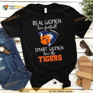 Real Women Love Football Smart Women Love The Clemson Tigers Map 2023 Shirt 1