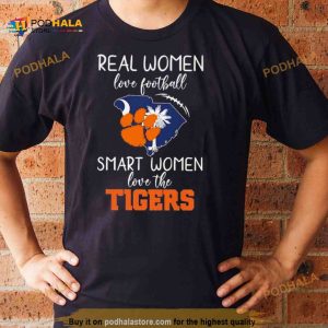 Real Women Love Football Smart Women Love The Clemson Tigers Map 2023 Shirt 2