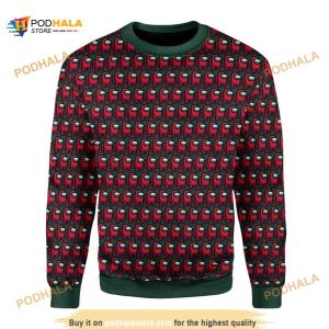 Red Among Us 3D Funny Ugly Christmas Sweater