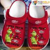 Red Background With Green Grinch 3D Funny Crocs