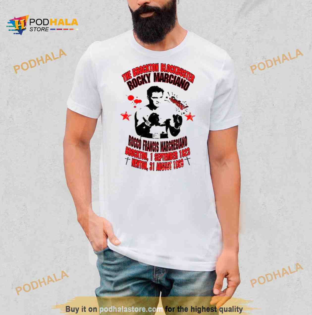 Red Font Rocky Marciano Graphic Shirt Red Font Rocky Marciano Graphic Shirt