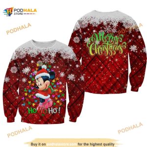Red Minnie Mouse Ho Ho HO Xmas 2023 Disney Ugly Christmas Sweater