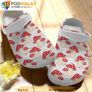 Red Mushroom Pattern 3D Funny Crocs Slippers