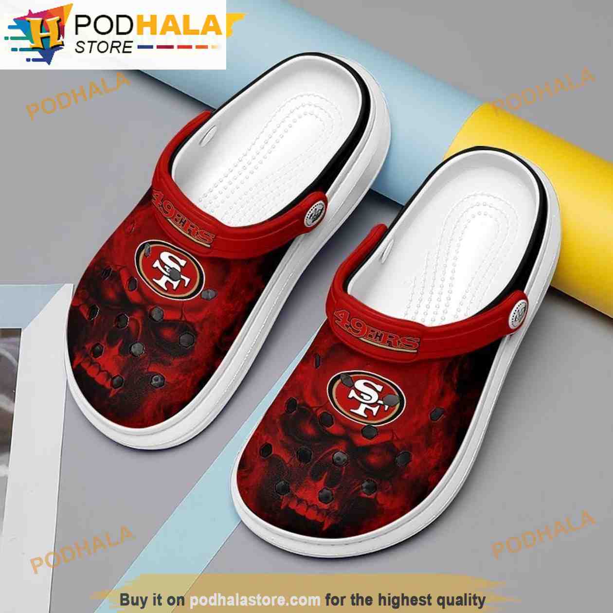 Red Skull Sf 49ers 3D Funny Crocs For Men - Bring Your Ideas, Thoughts And  Imaginations Into Reality Today
