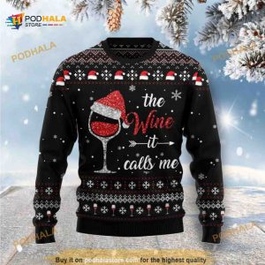 Red Wine It Calls Me G All Over Printed Funny Ugly Sweater