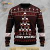 Red Wine Made Pine Tree With Colorful Light Merry Winemas All Over Printed Sweater