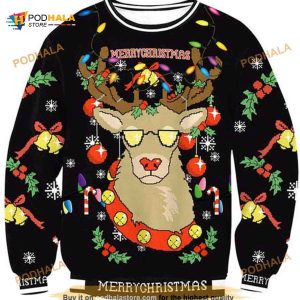 Reindeer & Bell Christmas Gift Merry Christmas Funny Ugly Sweater