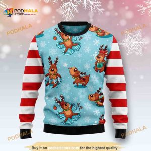 Reindeer Cute All Over Printed Funny Ugly Christmas Sweater