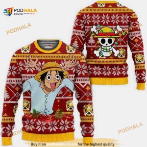Reindeer Luffy One Piece Anime Xmas Ugly Christmas Sweater