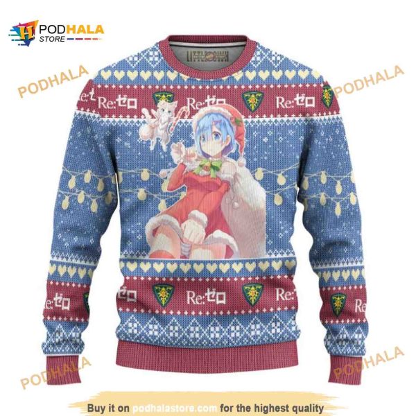 Rem x Puck Anime 3D Funny Ugly Christmas Sweater, Xmas Gifts