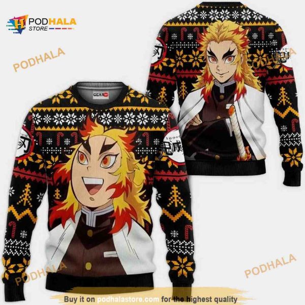 Rengoku Anime Kimetsu Xmas Ugly Christmas Sweater