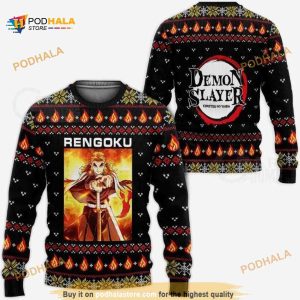Rengoku Kyoujurou Demon Slayer Kimetsu No Yaiba Anime Ugly Sweater