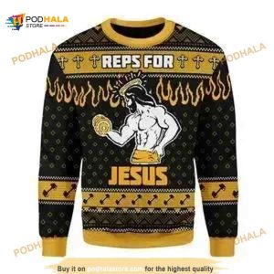 Reps For Jesus Ugly Christmas Funny Ugly Christmas Sweater