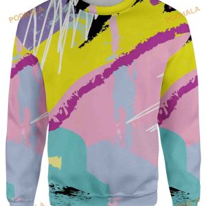 Retro Dojo Scribbles 3D Funny Ugly Christmas Sweater