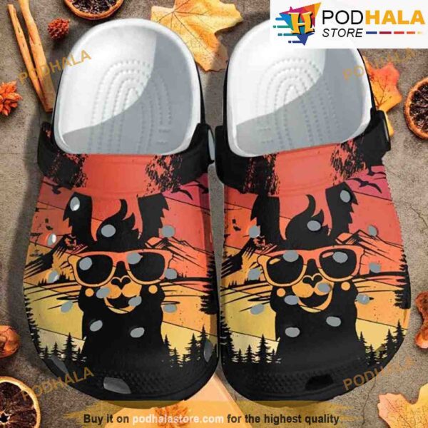 Retro Style Alpaca 3D Funny Crocs
